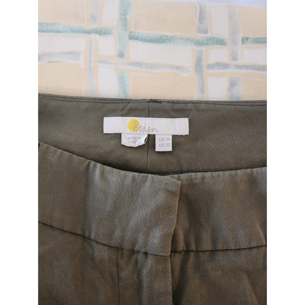Boden Richmond Olive Green‎ Tencel Lyocell Cuffed Shorts Womens Size 10 R0308 - Picture 3 of 4